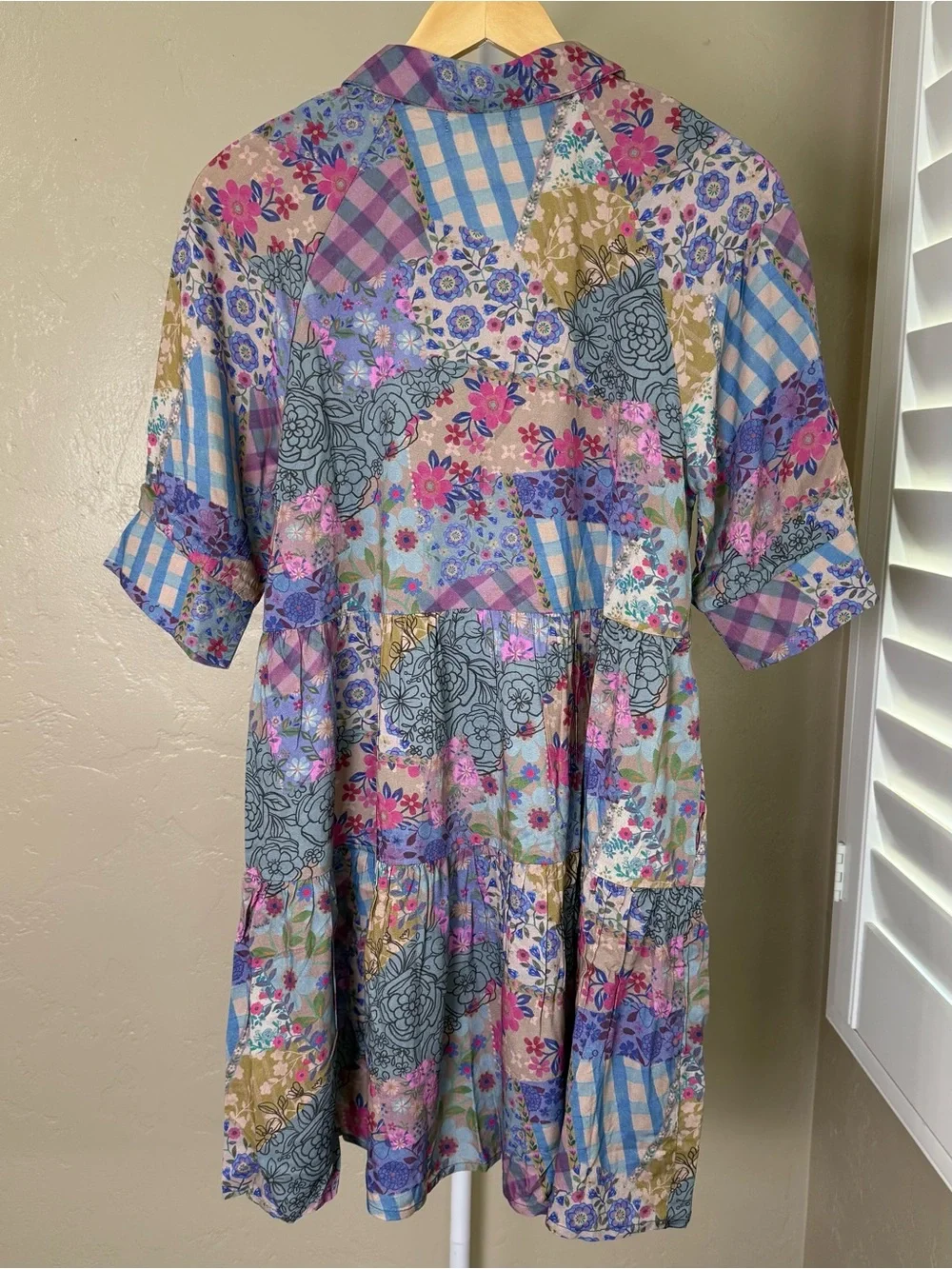NATURAL LIFE Pastel Floral Patchwork Becca Mini Dress Small NWT Pockets Boho